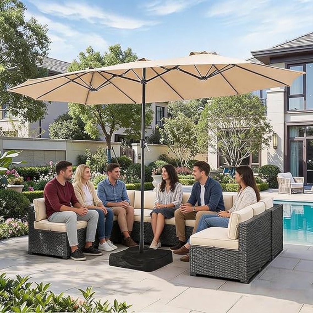 Outdoor Furniture Umbrella - Payung Patio 15 kaki dengan Alas