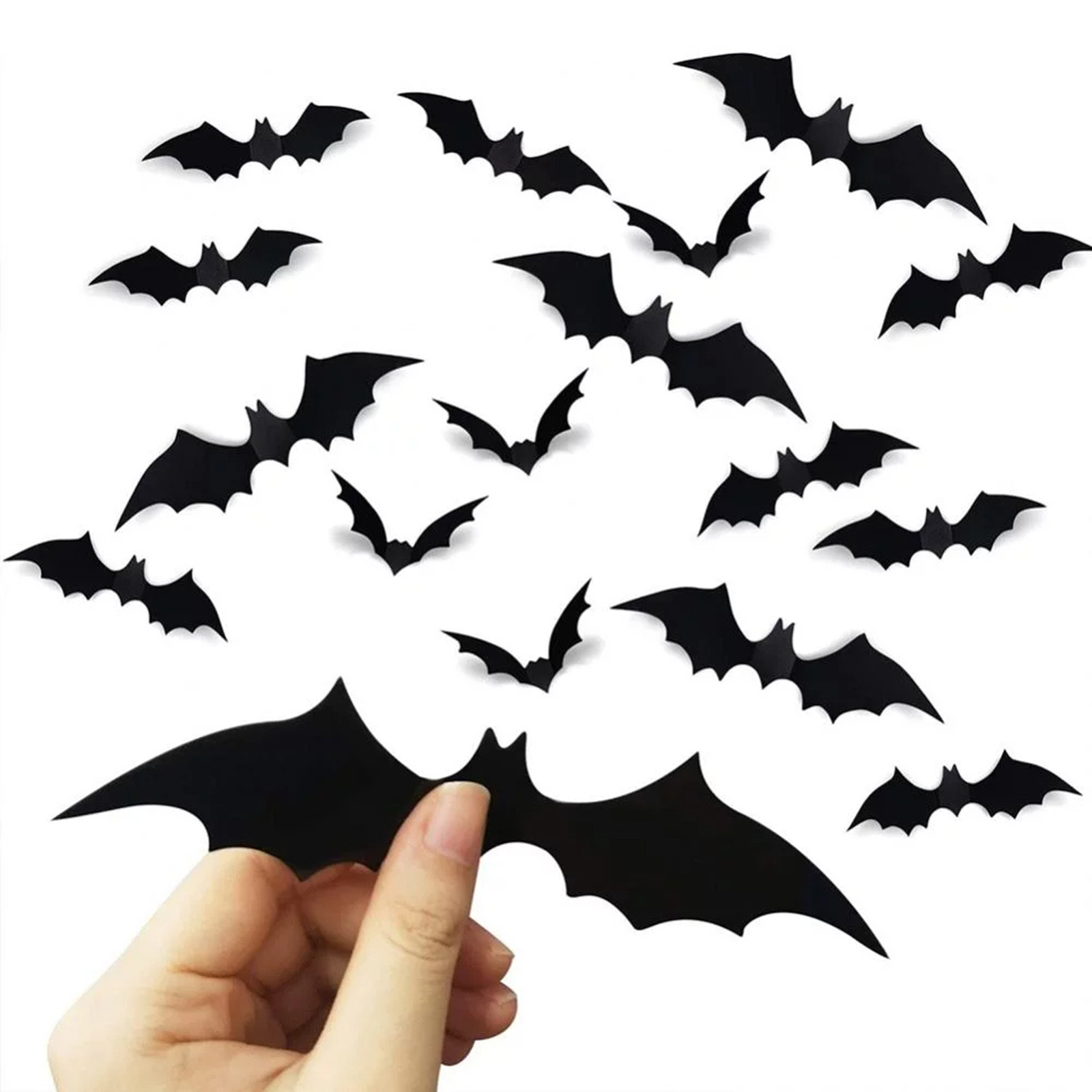 Outdoor Furniture Europe - Stiker Dinding Siluet Kelelawar Hitam Halloween