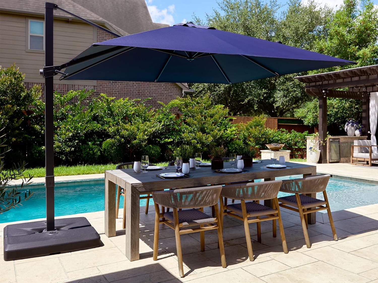 Outdoor Furniture Umbrella - Payung Cantilever Patio 10x10 kaki, Rotasi