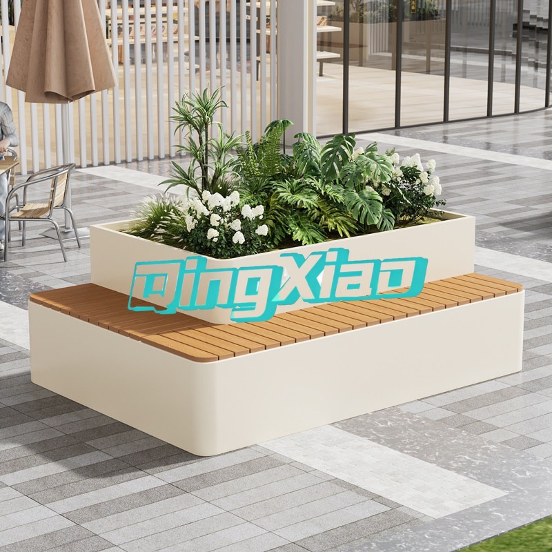 Outdoor Furniture Bench - Bangku Taman Dengan Pot Tanaman Terintegrasi,