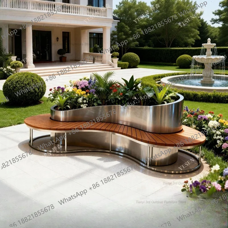 Kotak Bunga Stainless Steel D8 - Outdoor Furniture Bench ulasan dan harga