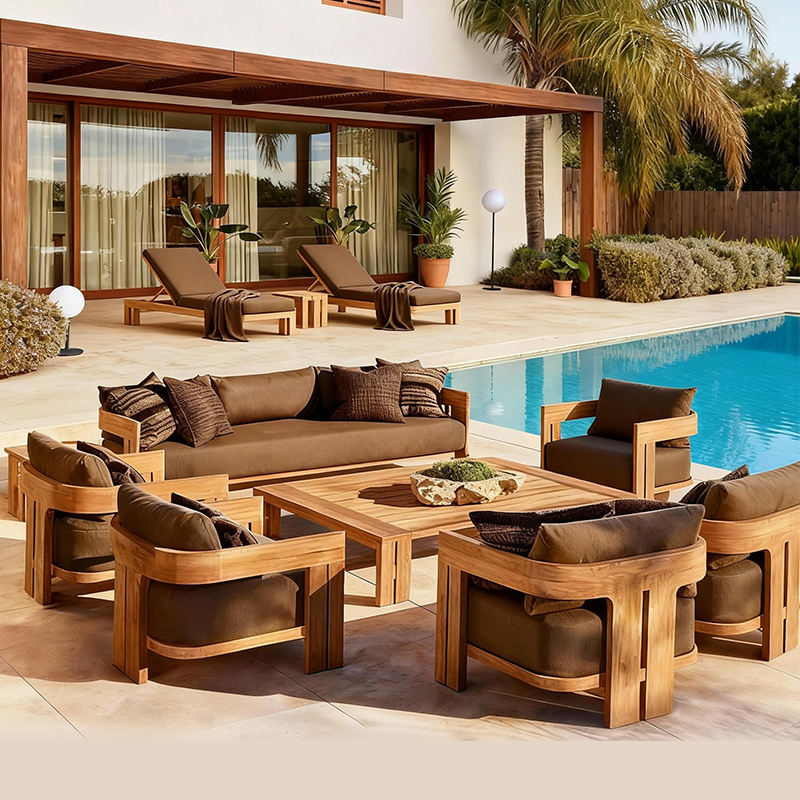 Set Sofa Kayu Jati Luar Ruanga - Outdoor Furniture Europe ulasan dan harga
