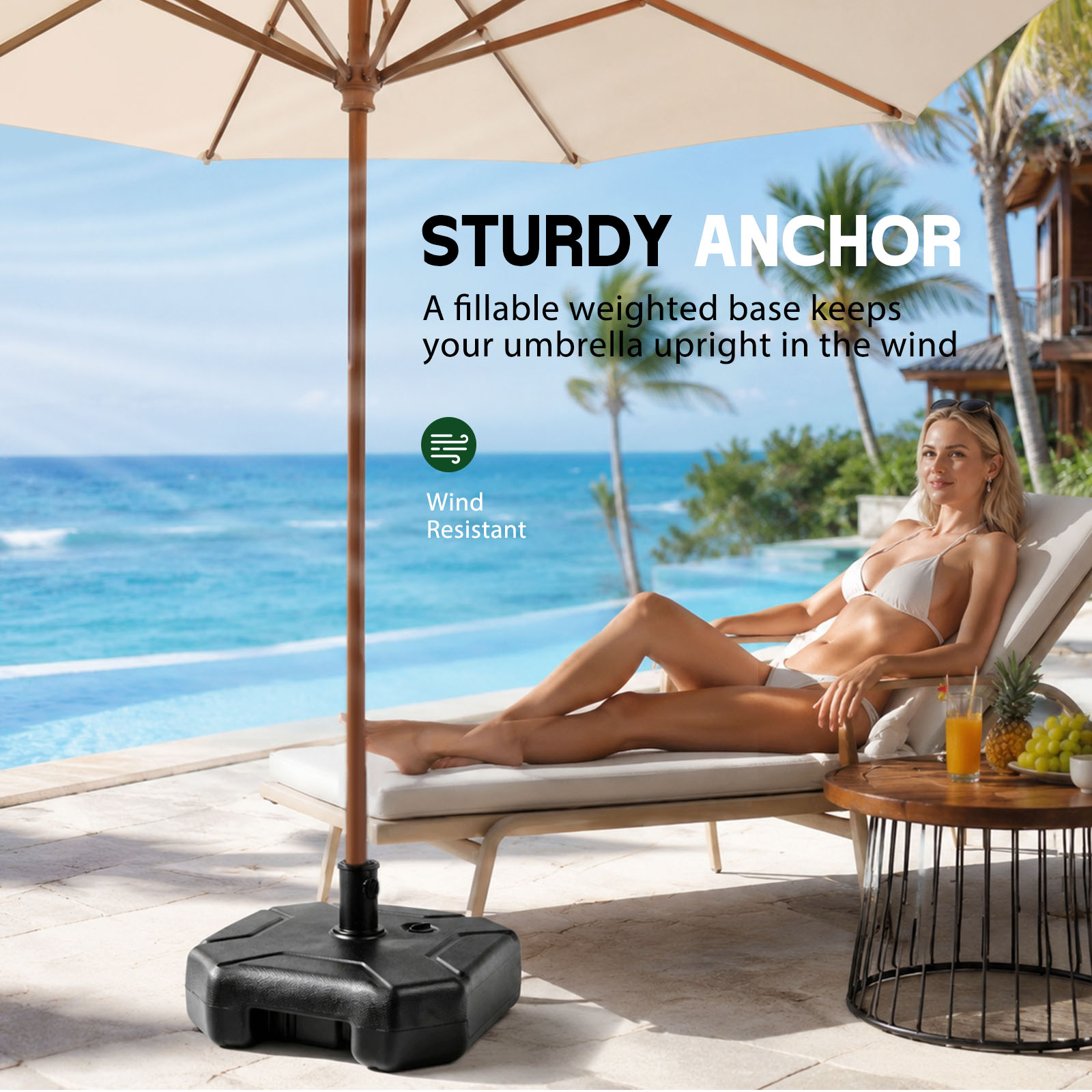 Alas Payung Teras yang Dapat D - Outdoor Furniture Umbrella ulasan dan harga
