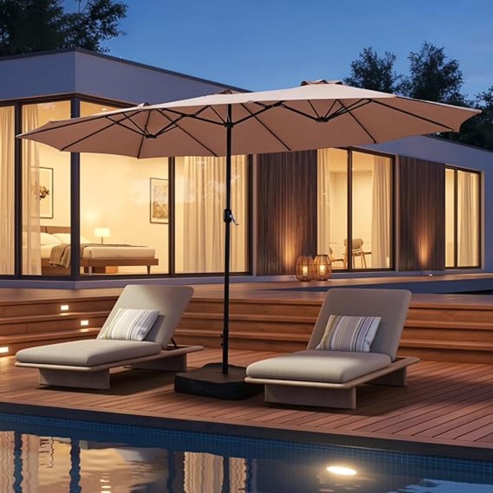 Payung Patio 15 kaki dengan Al - Outdoor Furniture Umbrella ulasan dan harga