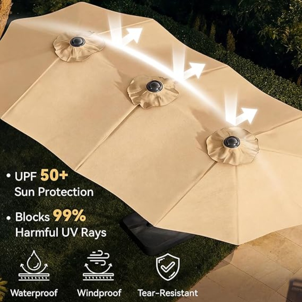 Payung Patio 15 kaki dengan Al - Outdoor Furniture Umbrella ulasan dan harga