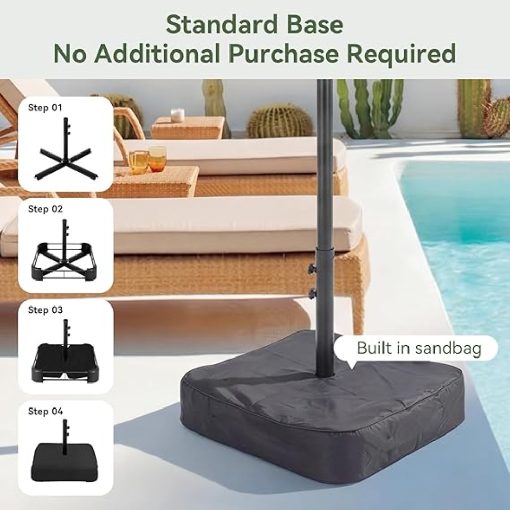 Payung Patio 15 kaki dengan Al - Outdoor Furniture Umbrella ulasan dan harga