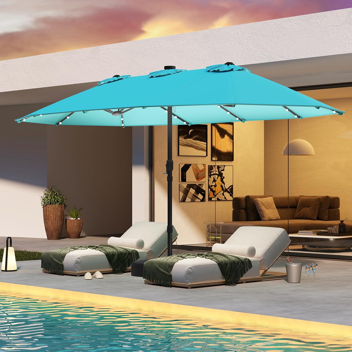 Payung Teras Surya Dua Sisi 15 - Outdoor Furniture Umbrella ulasan dan harga