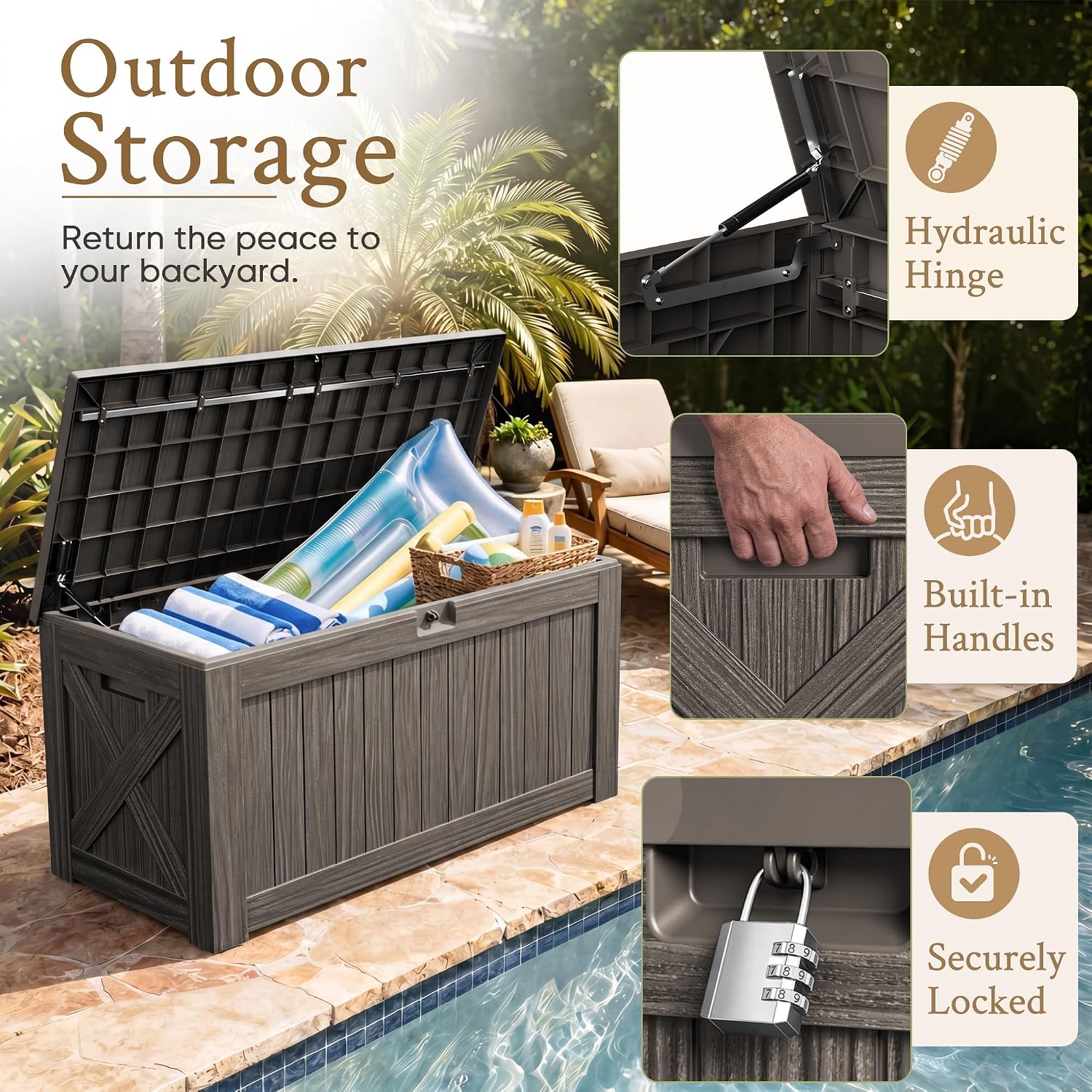 Kotak Penyimpanan Luar Ruangan - Outdoor Furniture Bench ulasan dan harga