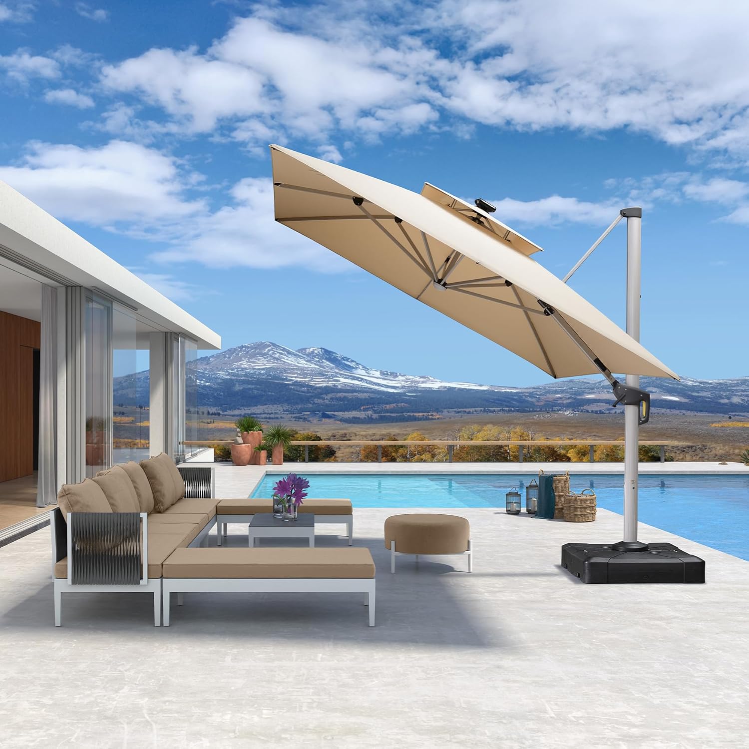 Payung Patio Persegi Panjang L - Outdoor Furniture Umbrella ulasan dan harga